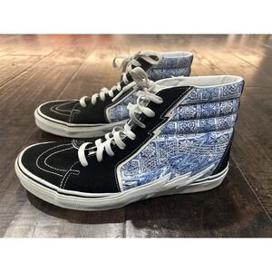 VANS Sk8 Hi Bolt, Liquify Black Blue White, Mens US Size 11.5 High‎ Top Colorful